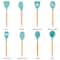 MegaChef Light Teal Silicone & Wood Cooking Utensils Set, 9ct.
